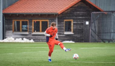 Overdrive: Bayern Munich’s Lennart Karl is balancing a wild life