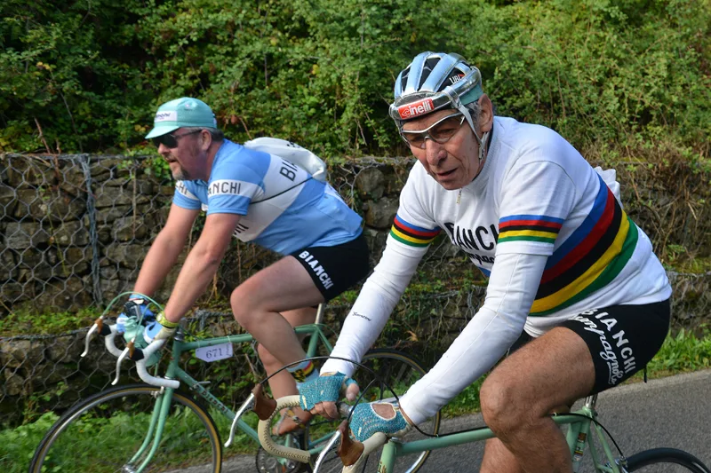Warren Rossiter and Felipe Gimondi riding L'Eroica