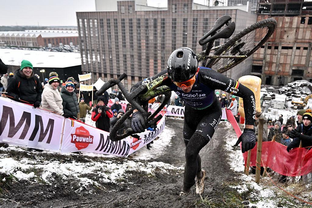 BERINGEN, BELGIUM - JANUARY 11: Thibau Nys of Belgium competes during the 109th Belgian National Cyclo-cross Championships 2026, Men&amp;apos;s Elite on January 11, 2026 in Beringen, Belgium. (Photo by Luc Claessen/Getty Images)