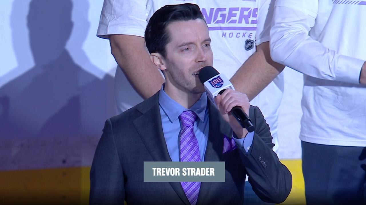 Strader sings national anthem | NHL.com