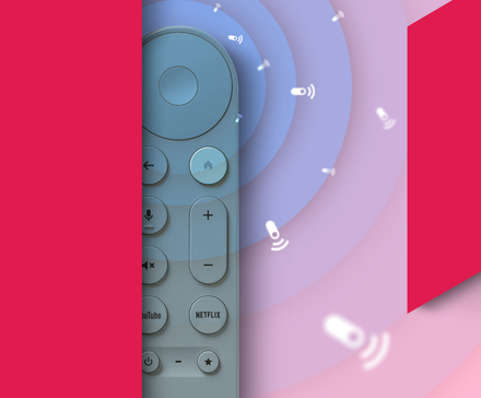 The Google TV Streamer remote with the Find My Remote logo surrounding it.