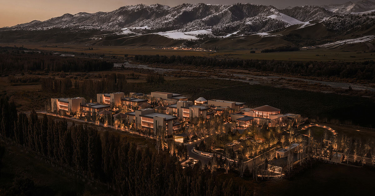 dispersed brick volumes compose hotel by ccd in chinese mountains