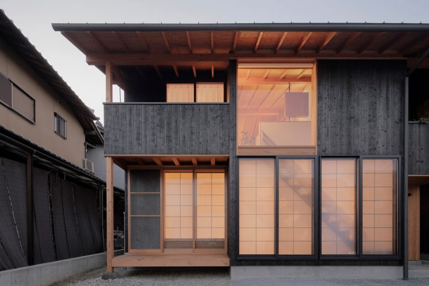 Cedar-clad house with charred facade
