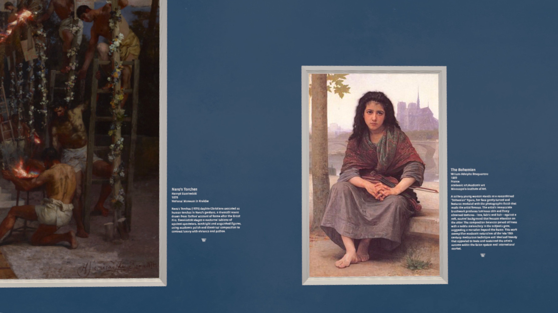 Two neoclassical paintings on a virtual wall