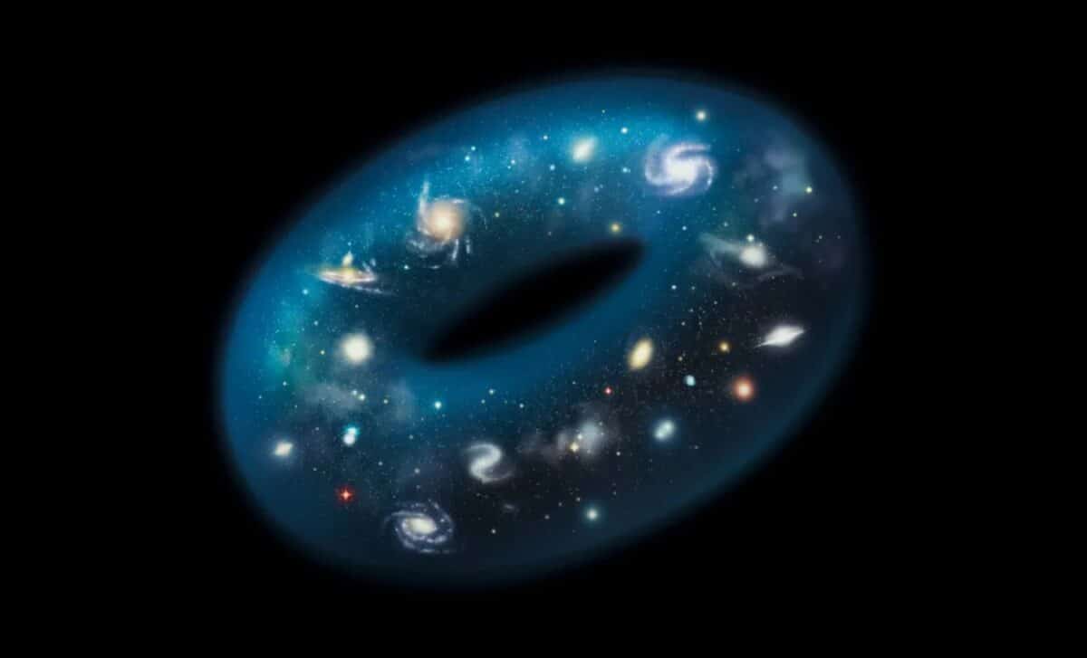 In A Hypertorus Model Of The Universe, Motion In A Straight Line Will Return You To Your Original Location, Even In An Uncurved (flat) Spacetime.