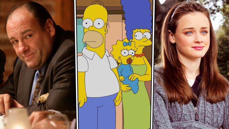 Tony Soprano, Homer, Marge and Maggie Simpson, and Rory Gilmore