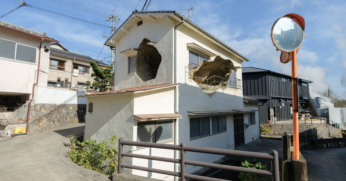 voids reveal cave-like interior inside japanese residence