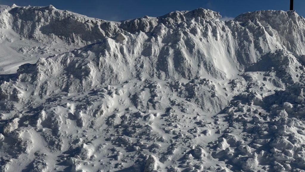 A large snowbank