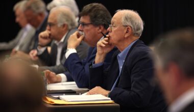 NASCAR Chairman and CEO Jim France looks on during NASCAR Hall of Fame Voting Day at Charlotte Convention Center on May 21, 2024 in Charlotte, North Carolina. (Photo by Jared C. Tilton/Getty Images for NASCAR)