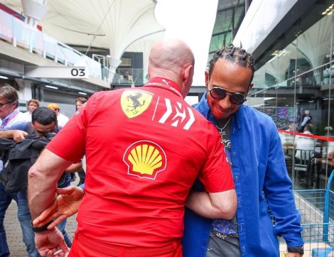 jock clear and lewis hamilton of ferrari