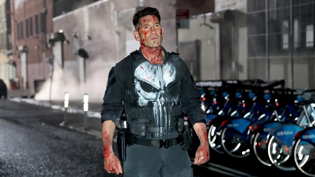 Jon Bernthal is seen on the set of "Daredevil Born Again" in Brooklyn on April 03, 2024 in New York City. (Photo by Jose Perez/Bauer-Griffin/GC Images)