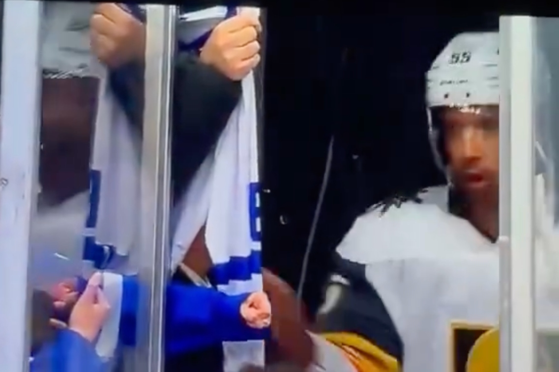 Keegan Kolesar rips away Leafs jersey from fan that labeled Mitch Marner a ‘sellout’