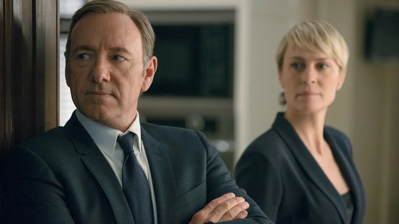 Kevin Spacey as Frank Underwood with Robin Wright as Claire Underwood on House of Cards