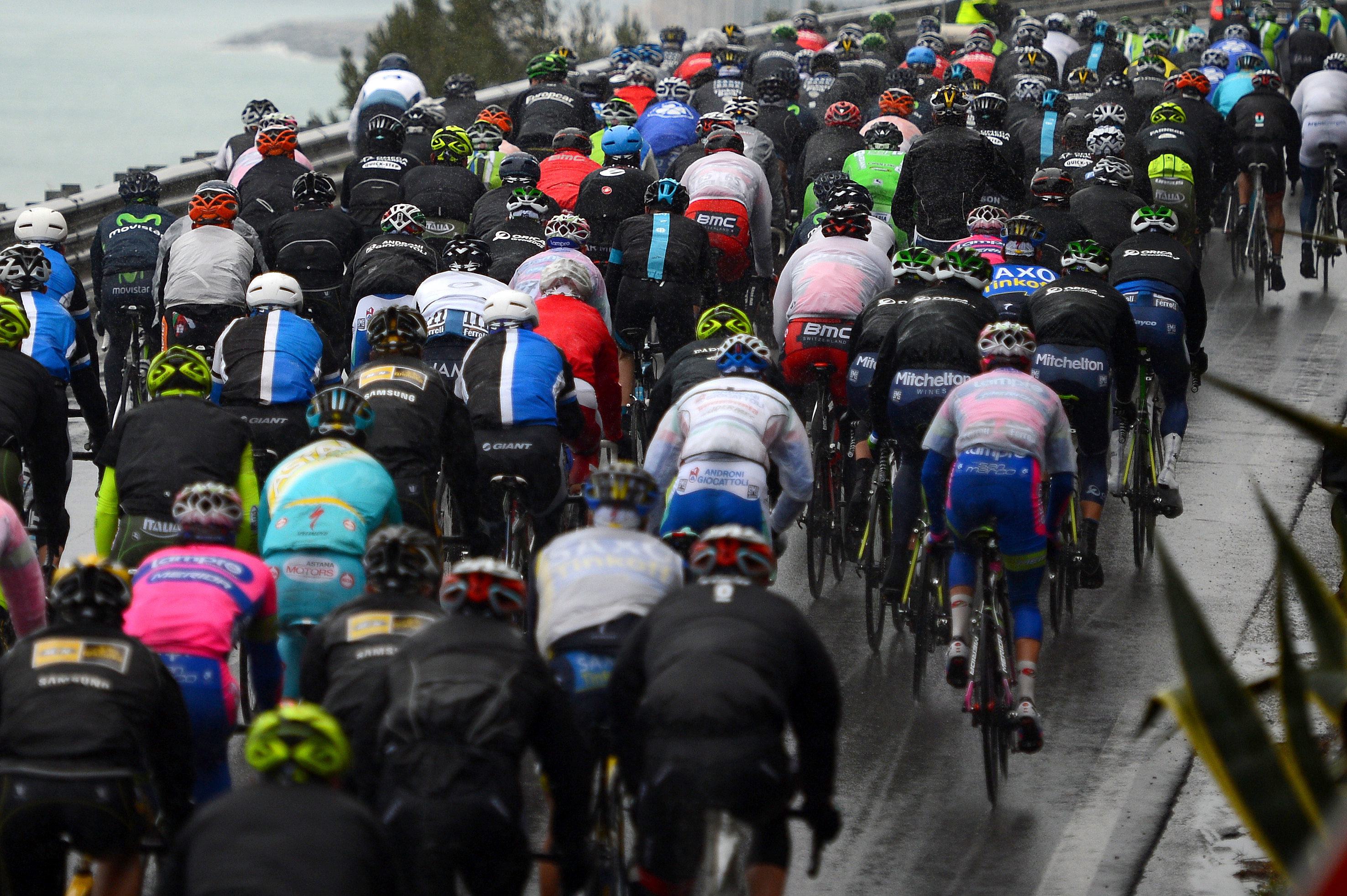 Cycling : 104th Milan - Sanremo 2013 Illustration Illustratie / Peleton Peloton / Rain Pluie Regen / Milan - Sanremo (298 Km)/ Milaan Milano /(c)Tim De Waele