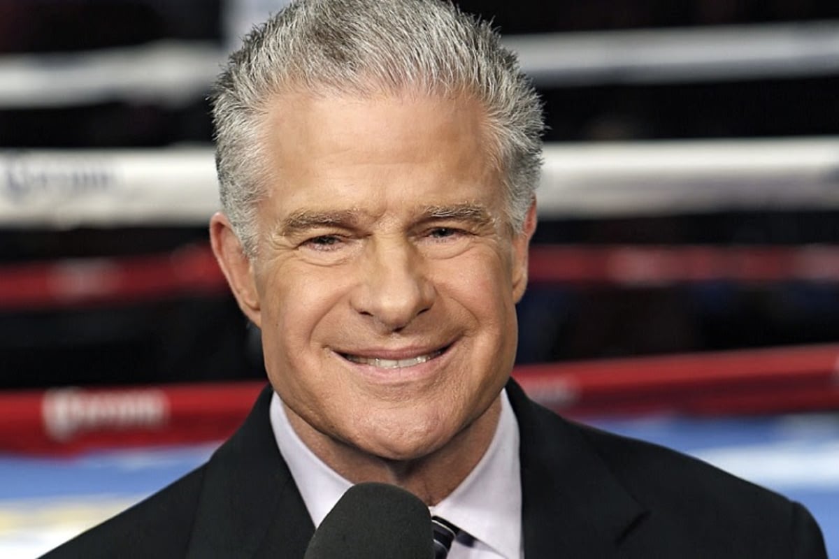 Jim Lampley speaking during a boxing broadcast.