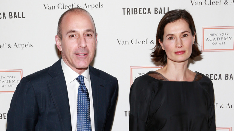 Annette Roque and Matt Lauer posing together at an event