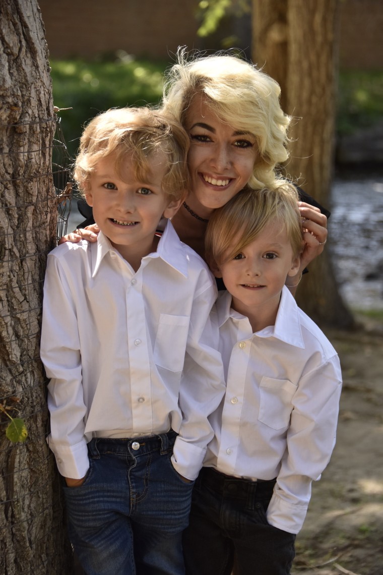 Natasha Melton with her two boys.