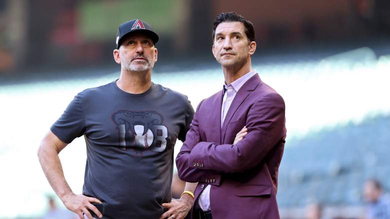 Diamondbacks general manager Mike Hazen and manager Torey Lovullo during the 2023 NLDS at Chase Field.
