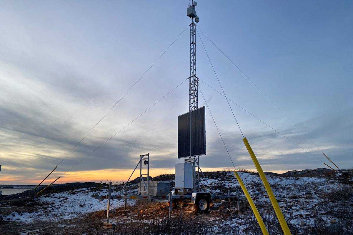 A radar tower in the Arctic