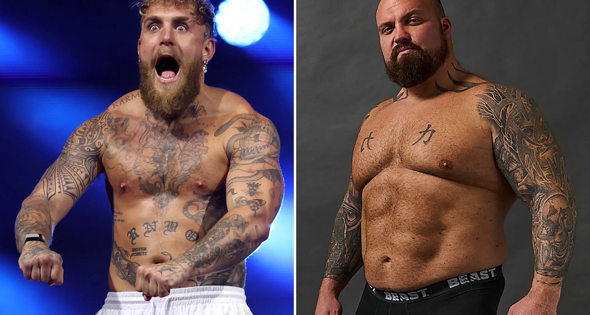 Jake Paul called out by ex-World's Strongest Man Eddie Hall despite EIGHT STONE weight difference