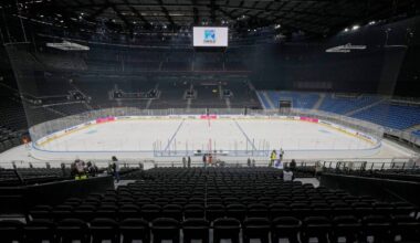 Olympic arena test event disrupted by hole in ice