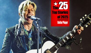 David Bowie performs on stage on the third and final day of "The Nokia Isle of Wight Festival 2004" at Seaclose Park, on June 13, 2004 in Newport, UK. The third annual rock festival takes place during the Isle of Wight Festival which runs from June 4-19.