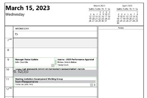 Appointment calendar entry