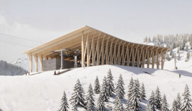 peter pichler echoes alpine design with timber ski lift stations in italy