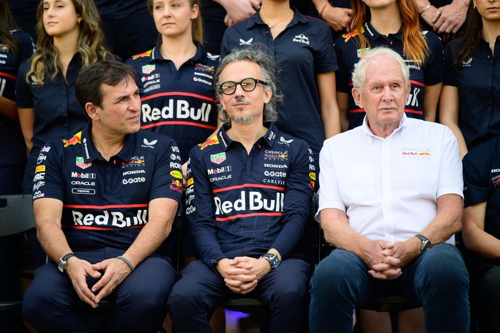 Pierre Wache, Chief Engineer of Performance Engineering at Red Bull Racing, Laurent Mekies, Red Bull Racing Team Principal, Helmut Marko