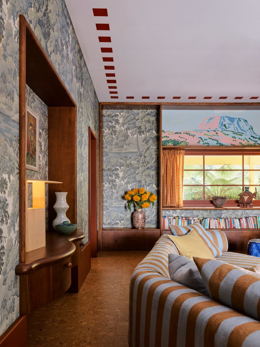 Living room with timber credenza