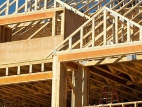 Wood frame of house under construction