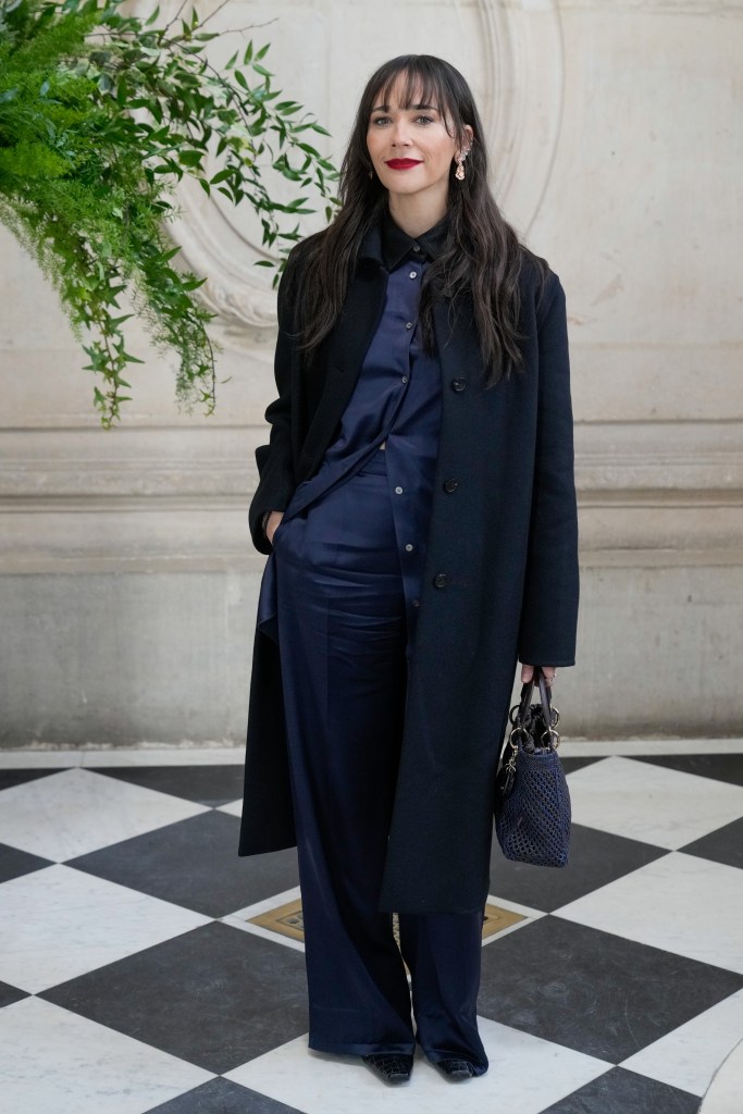 Rashida Jones attends the Christian Dior Haute Couture show during Paris Fashion Week.