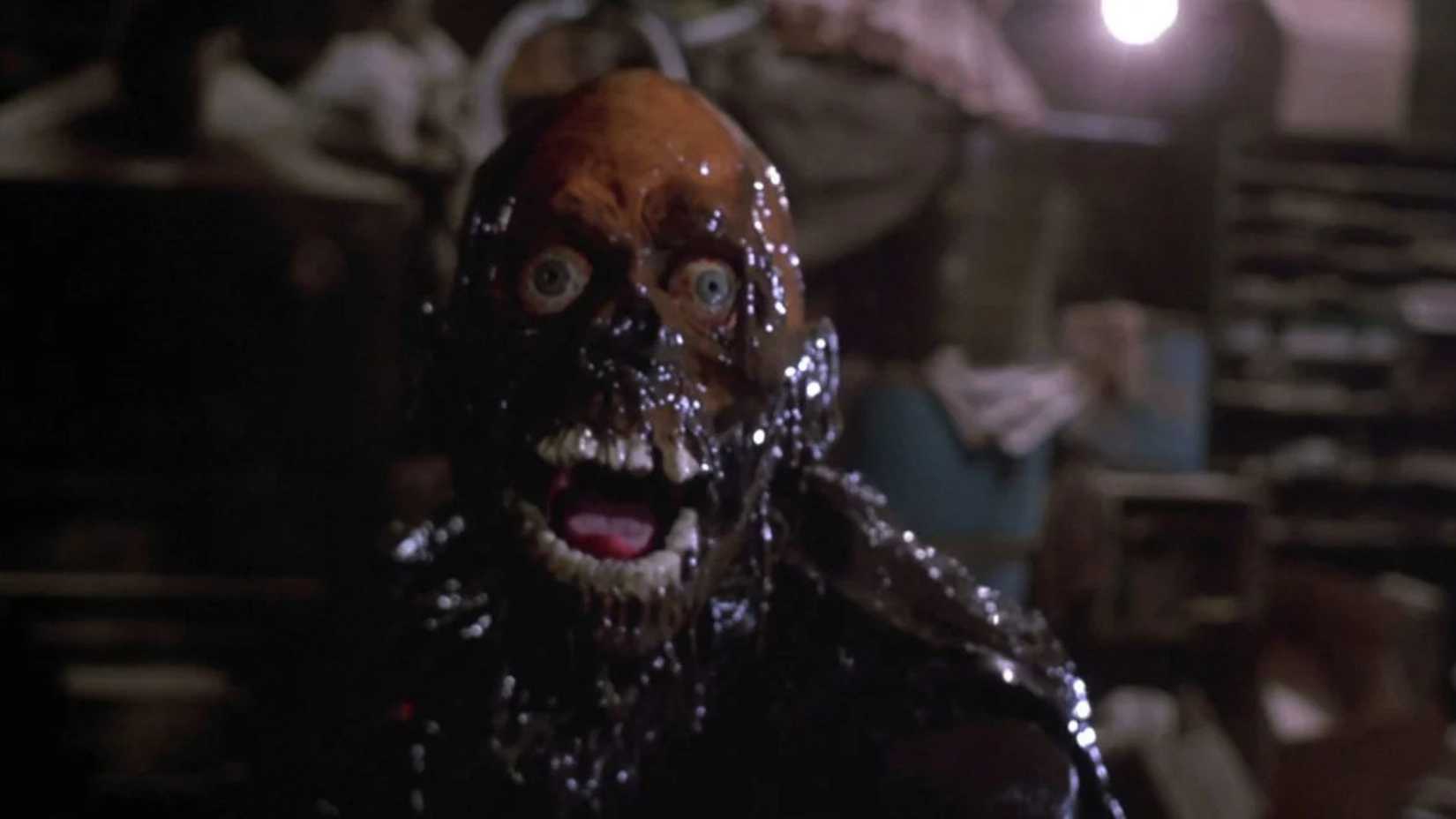 A zombie head in Return Of The Living Dead