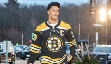 Patriots' Gonzalez rocks Chara jersey to playoff game