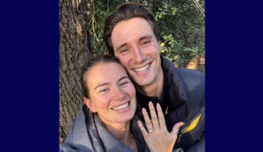Joe Salisbury poses with his fiancee Natalie Haden-Scott.