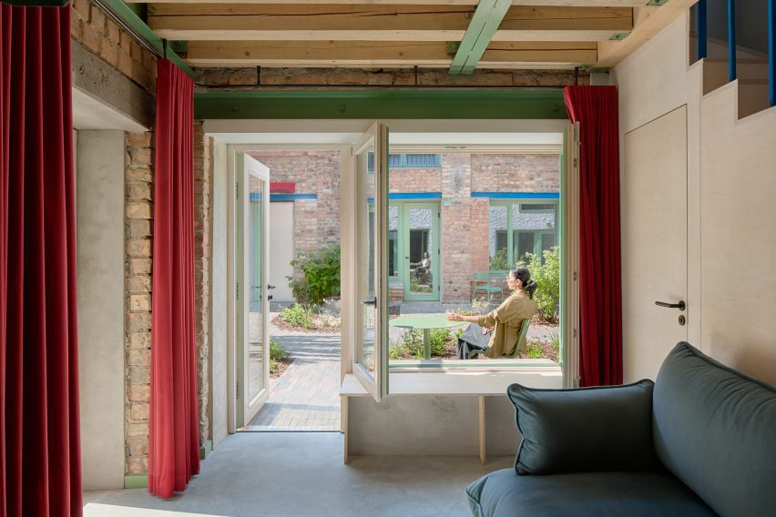 Colourful interior at housing complex in Latvia