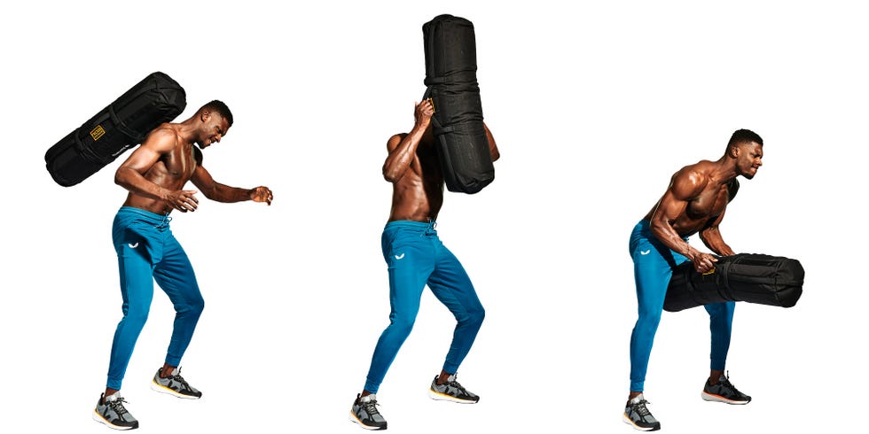 sandbag over shoulder