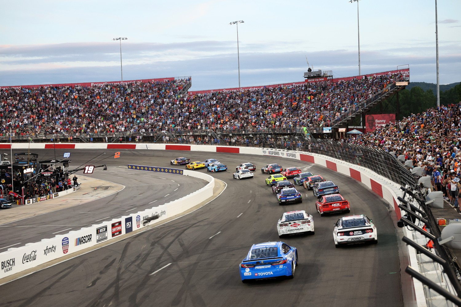 A general view of racing during the NASCAR Cup Series All-Star Race at North Wilkesboro Speedway on May 18, 2025 in North Wilkesboro, North Carolina. (Photo by David Jensen/Getty Images)