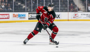 Kelowna Rockets defenseman Keith McInnis (left) has been acquired from the Red Deer Rebels in exchange for forward Kalder Varga and future draft picks