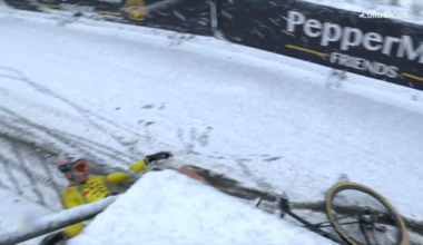 Wout van Aert crashes out of snowy cyclocross battle with Mathieu van der Poel; "Why would ewe do that?": Video of cyclist riding into a flock of sheep goes viral; Improving cycling safety "no longer optional"; Blessing of e-bikes + more on the live blog
