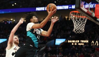 Canada's Sharpe leads Blazers over Lakers, playing without Doncic