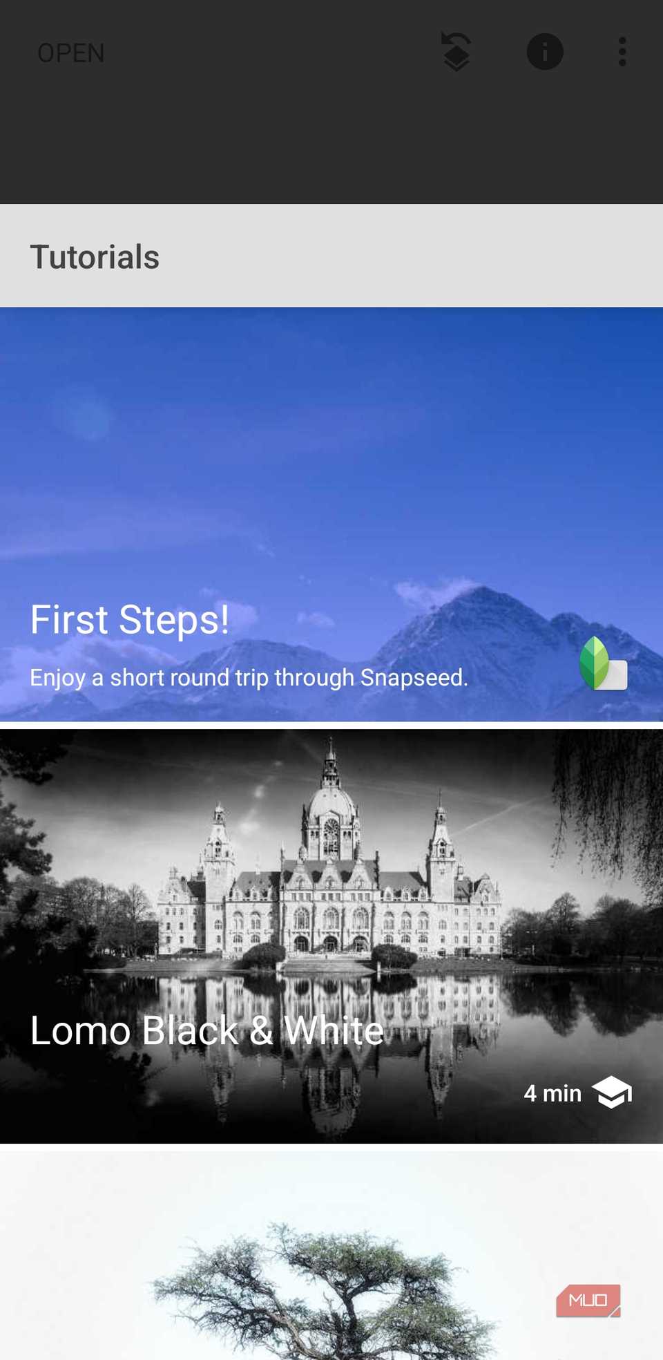 Snapseed tutorials on Android