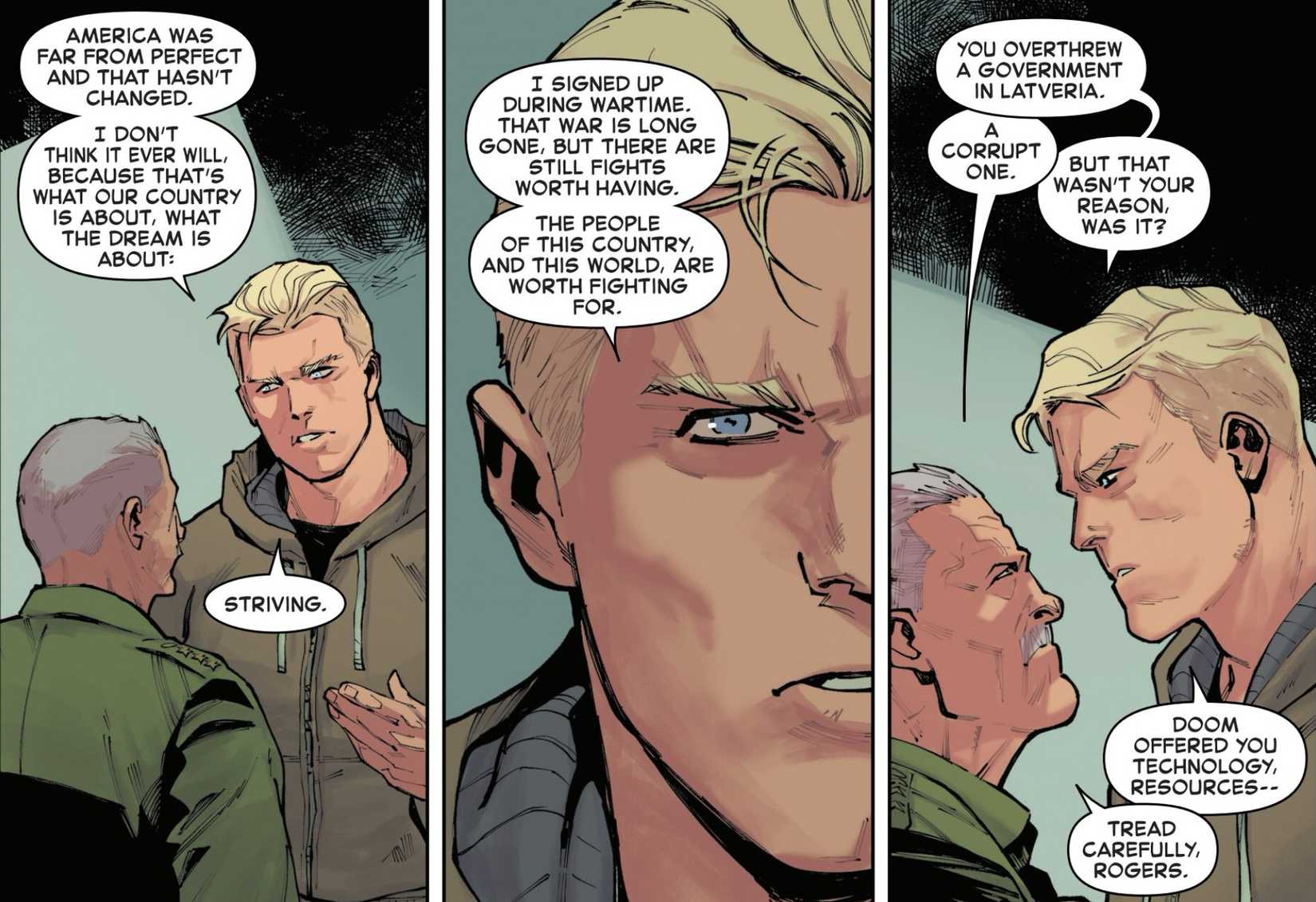 Steve Rogers Confronts Ross About Latveria in Captain America #5