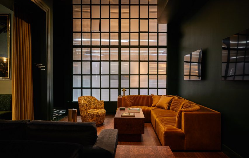 A sports lounge featuring a variety of soft seating for flexibility