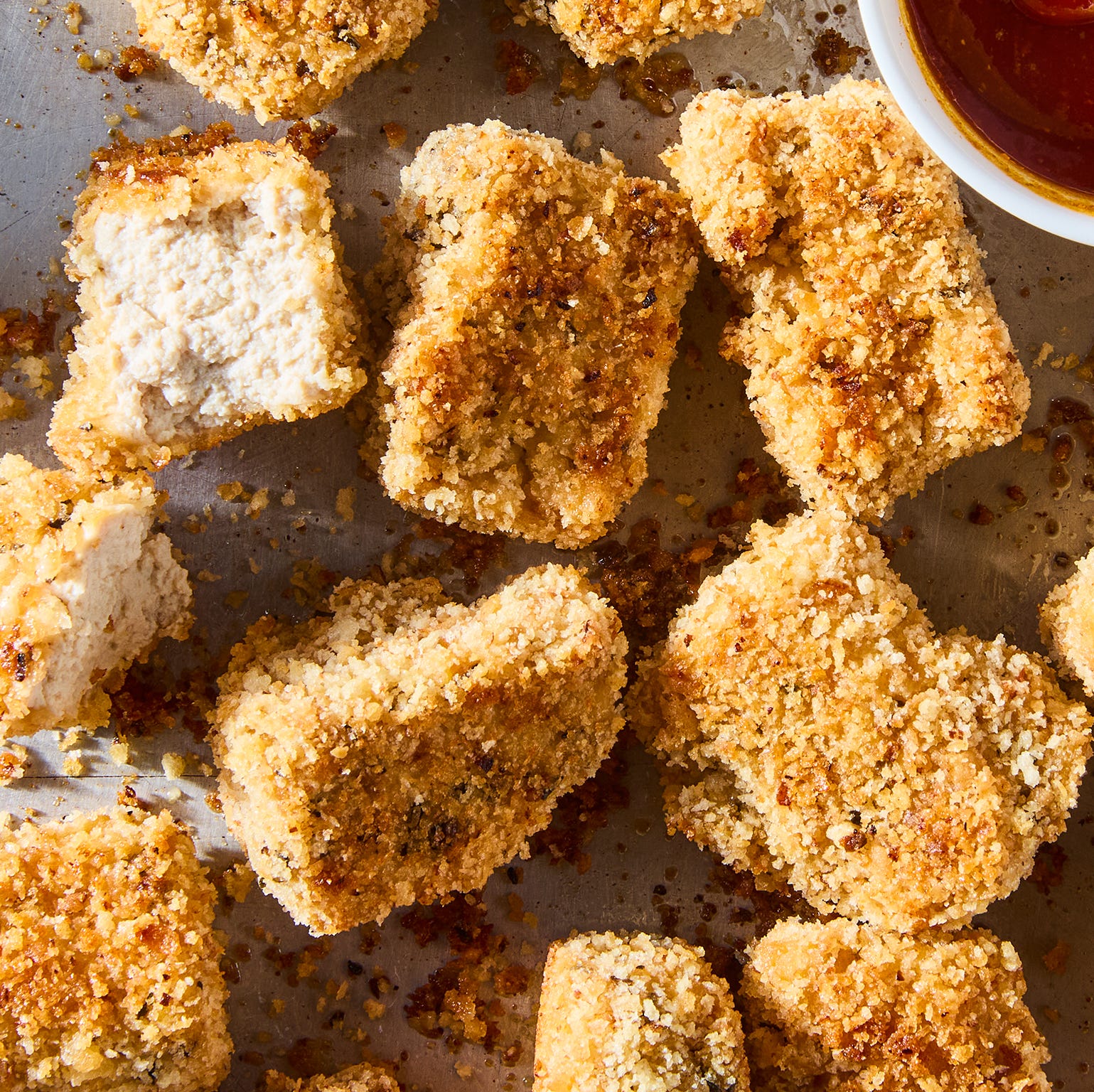 breaded cubes of tofu