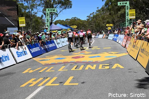 The riders often face Willunga Hill, which is pivotal in shaping the Tour Down Under