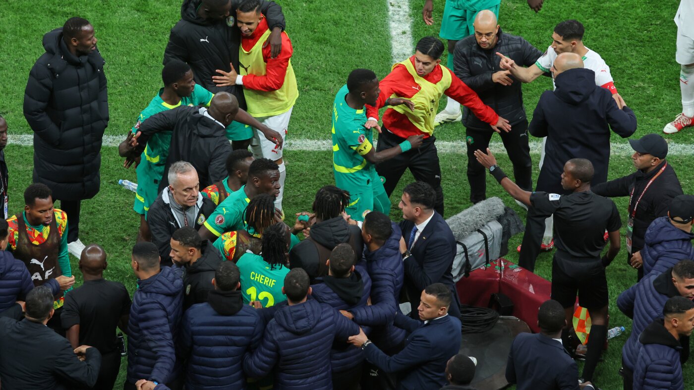 Senegal and Morocco fined after African Cup final chaos : NPR