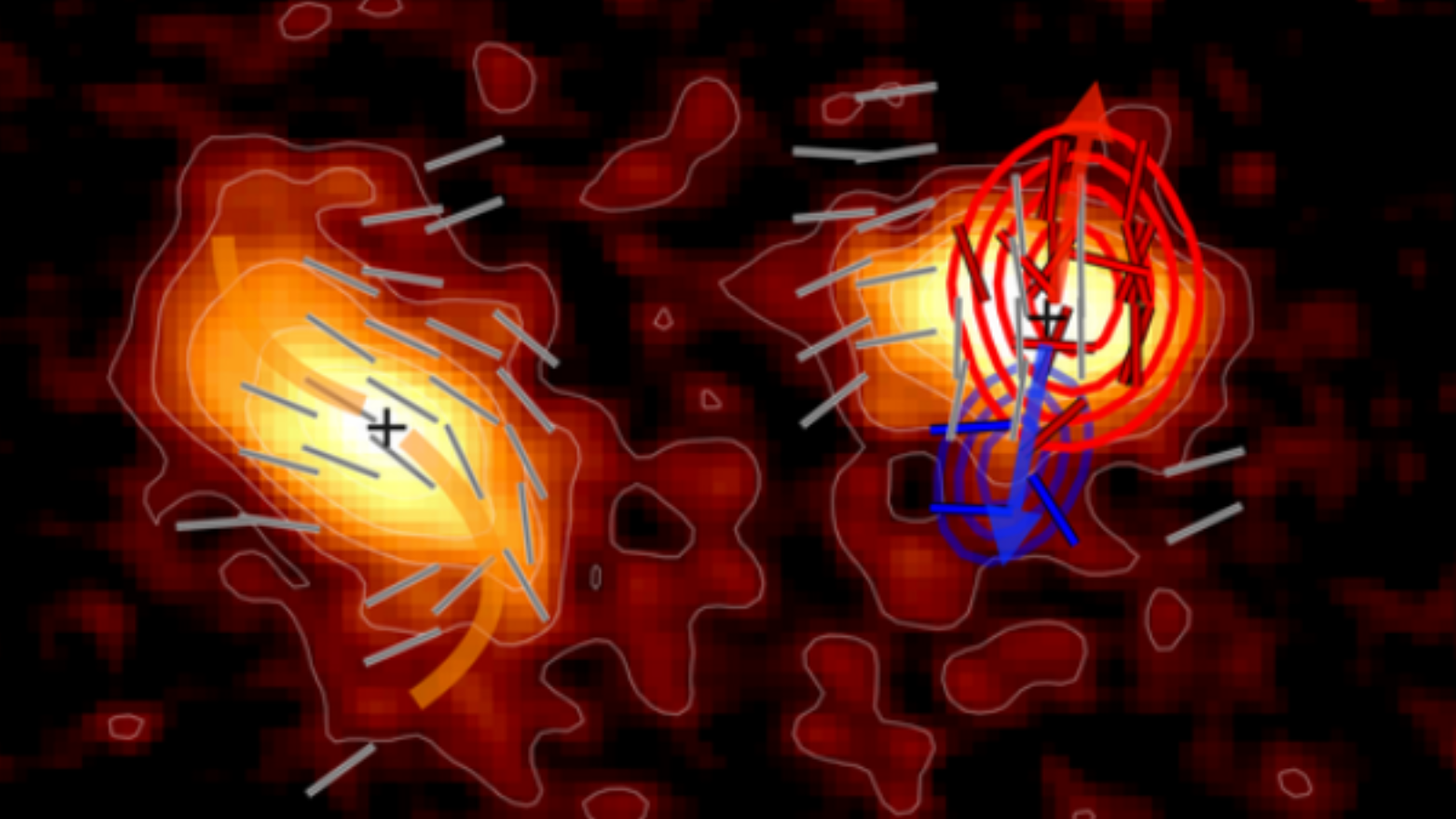 The magnetic fields of the galactic disk and dusty and molecular outflow of the merging galaxy Arp220 observed by ALMA.