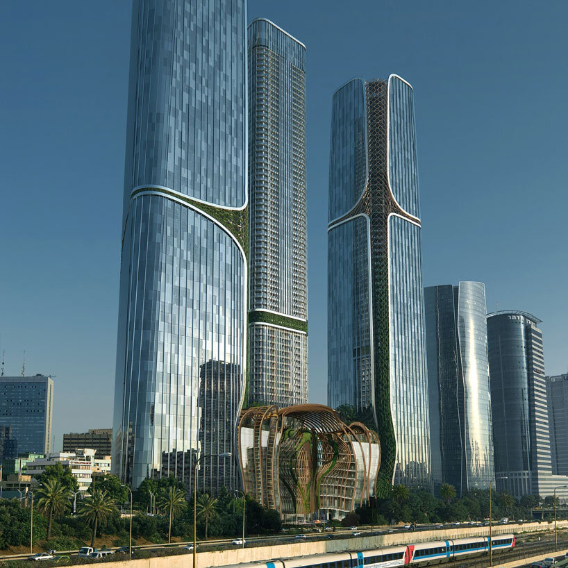 three interconnected towers compose DLF’s vertical city transforming tel aviv skyline