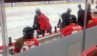 Blackhawks host two Make-A-Wish teens at practice